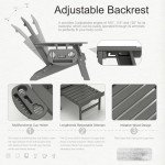 Adjustable Adirondack Chair Set with Ottoman – 2 Pack