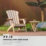 YARDCOM Extra Tall Adirondack Patio Chair (Natural)