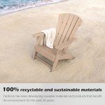 YARDCOM Extra Tall Adirondack Patio Chair (Natural)