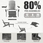 Adjustable Adirondack Chair Set with Ottoman – 2 Pack