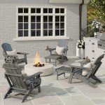 Adjustable Adirondack Chair Set with Ottoman – 2 Pack