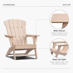 YARDCOM Extra Tall Adirondack Patio Chair (Natural)