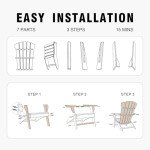 YARDCOM Extra Tall Adirondack Patio Chair (Natural)