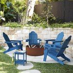 Navy Blue Folding Adirondack Chairs Set of 4