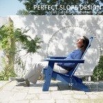 Navy Blue Folding Adirondack Chairs Set of 4