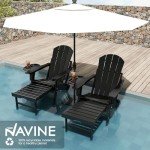 Adjustable Adirondack Chair Set with Ottoman & Cup Holder