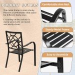 Set of 2 Stackable Metal Patio Chairs
