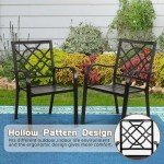 Set of 2 Stackable Metal Patio Chairs