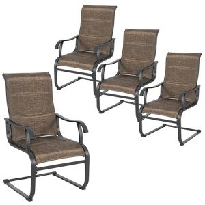 NUU GARDEN Outdoor Padded Dining Chairs Set of 4