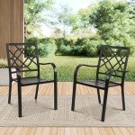Set of 2 Stackable Metal Patio Chairs
