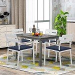 Set of 4 Navy Blue Aluminum Patio Chairs