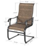 NUU GARDEN Outdoor Padded Dining Chairs Set of 4