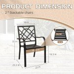 Set of 2 Stackable Metal Patio Chairs