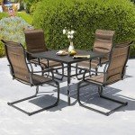 NUU GARDEN Outdoor Padded Dining Chairs Set of 4