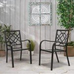 Set of 2 Stackable Metal Patio Chairs