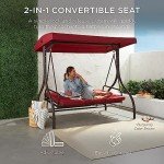 3-Seat Outdoor Canopy Swing Glider Lounge Chair