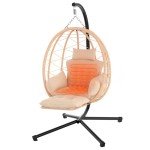Hanging Heated Egg Chair with Stand and Cushion