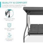 3-Seat Outdoor Canopy Swing Glider Lounge Chair