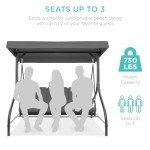 3-Seat Outdoor Canopy Swing Glider Lounge Chair