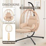 Hanging Heated Egg Chair with Stand and Cushion