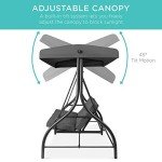 3-Seat Outdoor Canopy Swing Glider Lounge Chair