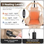 Hanging Heated Egg Chair with Stand and Cushion