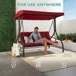 3-Seat Outdoor Canopy Swing Glider Lounge Chair