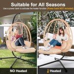 Hanging Heated Egg Chair with Stand and Cushion