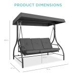 3-Seat Outdoor Canopy Swing Glider Lounge Chair