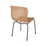 Light Brown Wicker Dining Chairs - Set of 2