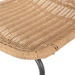 Light Brown Wicker Dining Chairs - Set of 2