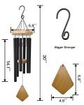 Deep Tone 30-Inch Black Wind Chimes for Outdoors