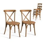 Set of 2 Stackable Outdoor Dining Chairs