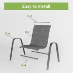 Stackable Outdoor Dining Chairs Set of 6 - Dark Grey