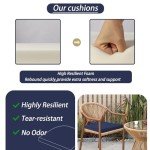 Waterproof Memory Foam Patio Chair Cushions - 4 Pack