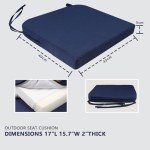 Waterproof Memory Foam Patio Chair Cushions - 4 Pack