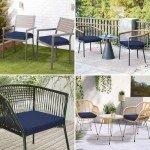 Waterproof Memory Foam Patio Chair Cushions - 4 Pack