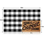 MUBIN Black and White Buffalo Plaid Outdoor Rug