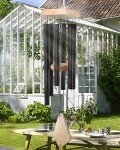 Deep Tone 30-Inch Black Wind Chimes for Outdoors