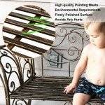 Antique Bronze Metal Garden Bench for Two