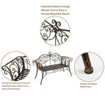 Antique Bronze Metal Garden Bench for Two