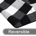 MUBIN Black and White Buffalo Plaid Outdoor Rug