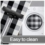 MUBIN Black and White Buffalo Plaid Outdoor Rug