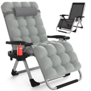 Upgraded Zero Gravity Lounge Chair with Cup Holder
