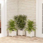 White Lattice Flower Box for Outdoor Spaces
