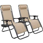 Set of 2 Adjustable Zero Gravity Lounge Chairs