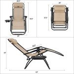Set of 2 Adjustable Zero Gravity Lounge Chairs