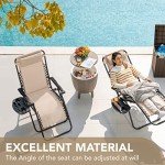 Set of 2 Adjustable Zero Gravity Lounge Chairs