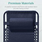 Navy Adjustable Zero Gravity Patio Recliner Chair