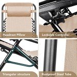 Set of 2 Adjustable Zero Gravity Lounge Chairs